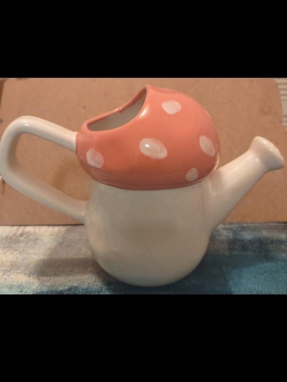 Rae Dunn Pink and White Fairy Garden Watering Can Vase - Picture 4 of 4